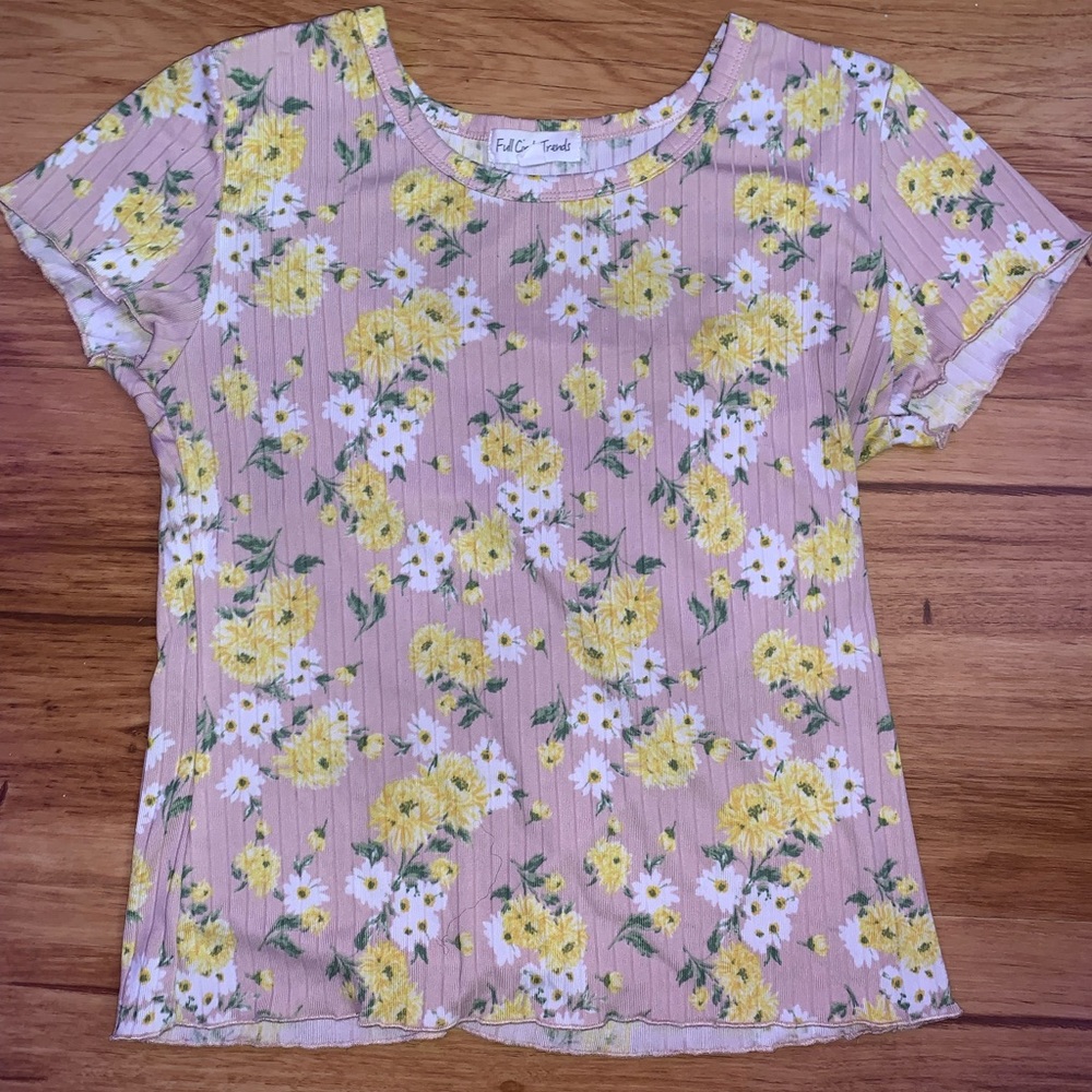 Pink shirt with flowers